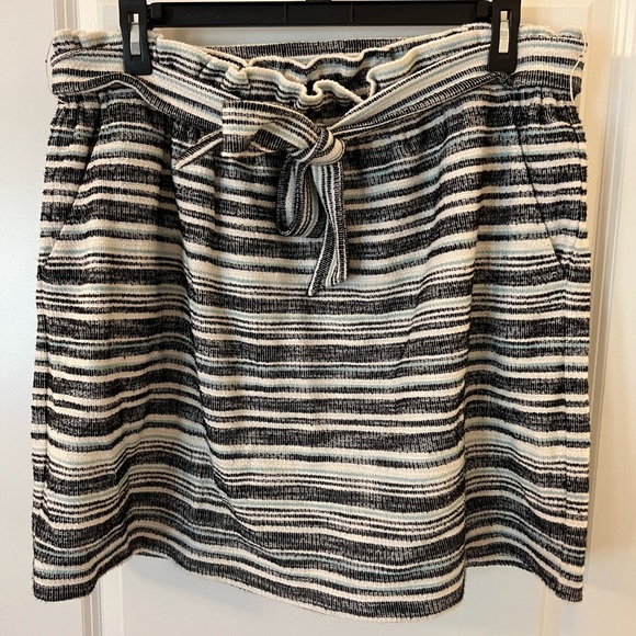 LOFT striped gathered skirt with belt, size 16/18 - Picture 1 of 3
